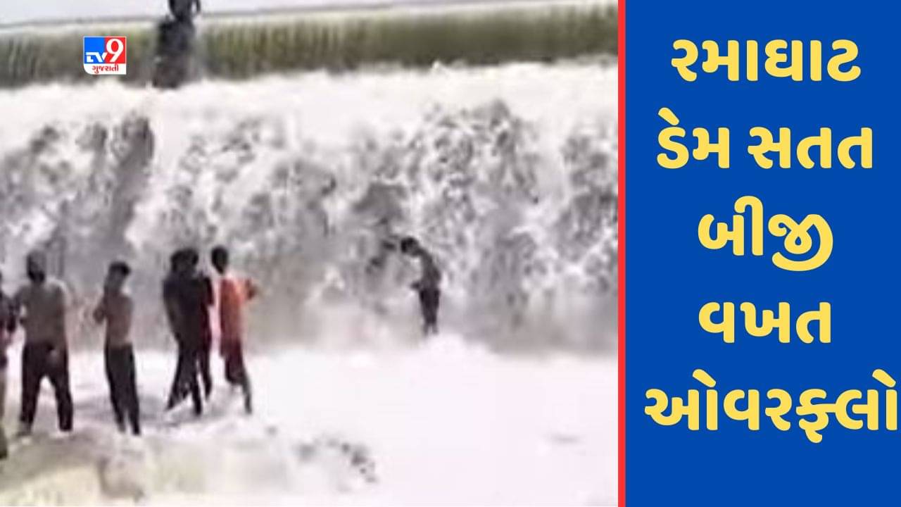 Botad: ગઢડાનો જીવાદોરી સમાન રમાઘાટ ડેમ બીજી વખત ઓવરફ્લો, જુઓ Video