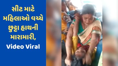 Video Viral: સીટ પર બેસવા માટે મહિલાઓ વચ્ચે ઝઘડો, વાળ ખેંચીને જમીન પર પછાડી
