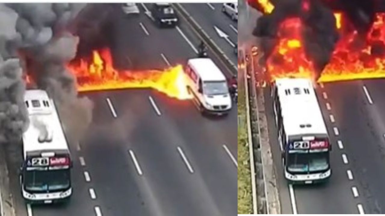 Bus Fire Viral Video: મુસાફરોથી ભરેલી બસમાં અચાનક આગ લાગી, જોત જોતામાં સમગ્ર હાઈવે પર ફેલાઈ આગની જ્વાળાઓ, જીવ બચાવવા યાત્રીઓમાં અફરાતફરી