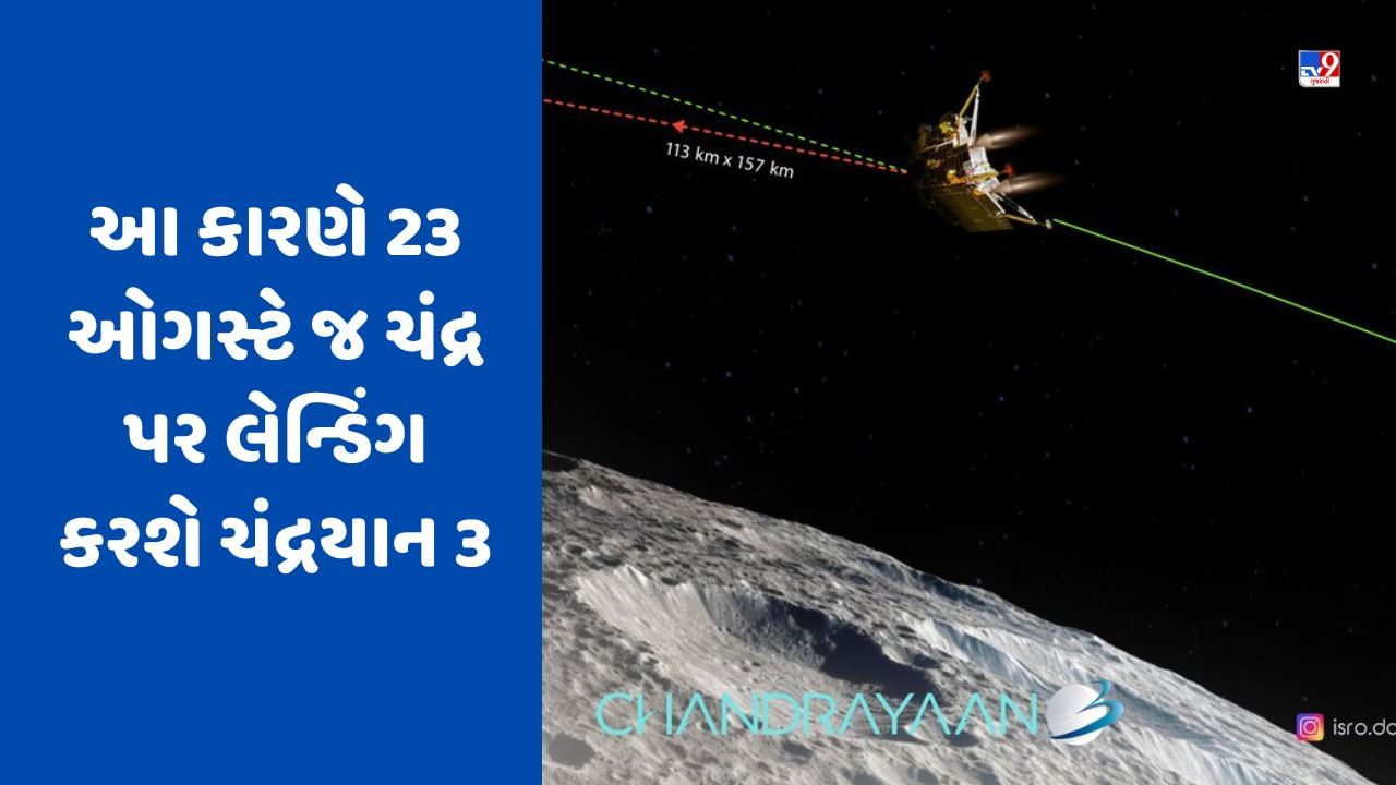 Chandrayaan 3: સૌથી મોટા સવાલનો મળી ગયો જવાબ, આ કારણે 23 ઓગસ્ટે જ ચંદ્ર પર લેન્ડિંગ કરશે ચંદ્રયાન-3, જુઓ Video