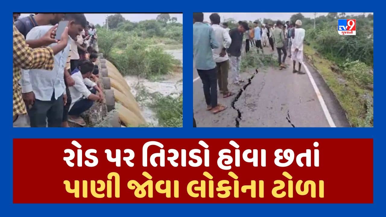 Banaskantha Video : દાંતીવાડા ડેમનું પાણી બનાસ નદીના પટમાં પહોંચ્યું, પાણીનો પ્રહાર વધતા રોડ પર પડી તિરાડો