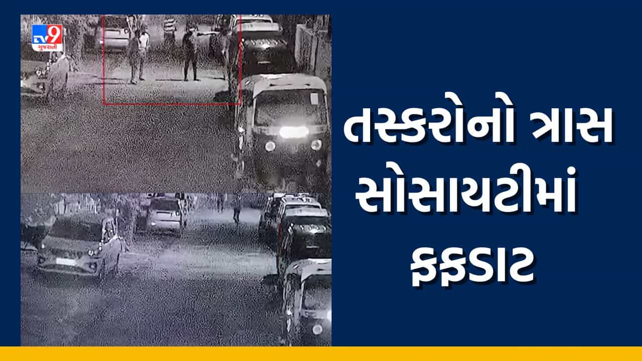 સુરતના તેનમાં મોડી રાત્રે ચોરીના ઇરાદે એક બે નહીં પરંતુ 12 તસ્કર ત્રાટકયા, સોસાયટીમાં ફફડાટ, જુઓ Video