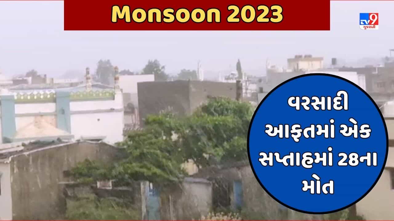 Monsoon 2023 Video : ગુજરાતમાં વરસાદી આફતના કારણે એક જ સપ્તાહમાં 28 લોકોનાં મોત, સૌરાષ્ટ્ર-કચ્છ સહિતના વિસ્તારોમાં મોટા પાયે નુકસાન