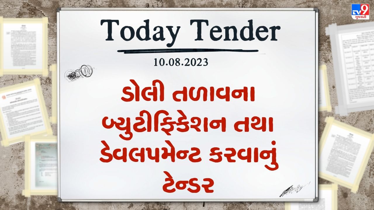 Tender Today : નવસારી-વિજલપોર નગરપાલિકામાં ડોલી તળાવનું થશે બ્યુટીફિકેશન તથા ડેવલપમેન્ટ, કરોડો રુપિયાનું ટેન્ડર જાહેર