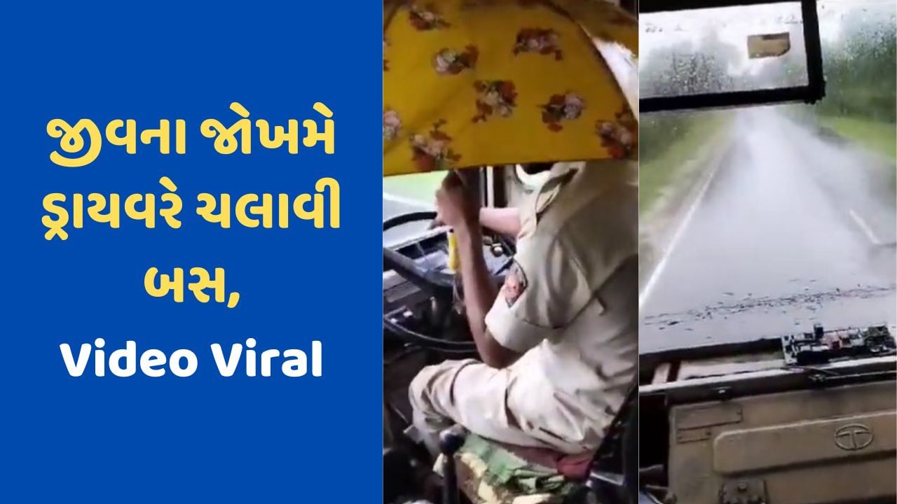 Viral Video: એક હાથમાં સ્ટિયરિંગ અને બીજા હાથમાં છત્રી, અજીબ રીતે બસ ચલાવતો જોવા મળ્યો ડ્રાઈવર, વીડિયો થયો વાયરલ