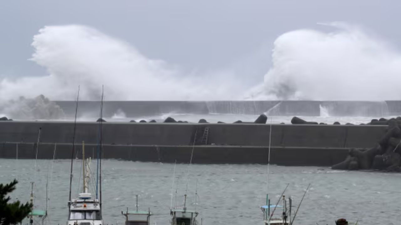 Japan cyclone News: ટાયફૂન વાવાઝોડાને લઈ લેન્ડફોલ પહેલા પશ્ચિમ જાપાનમાં મોટા ભાગના વિસ્તારોમાં પાવર કટ, 800 ફ્લાઇટ્સ રદ સાથે તંત્ર સતર્ક