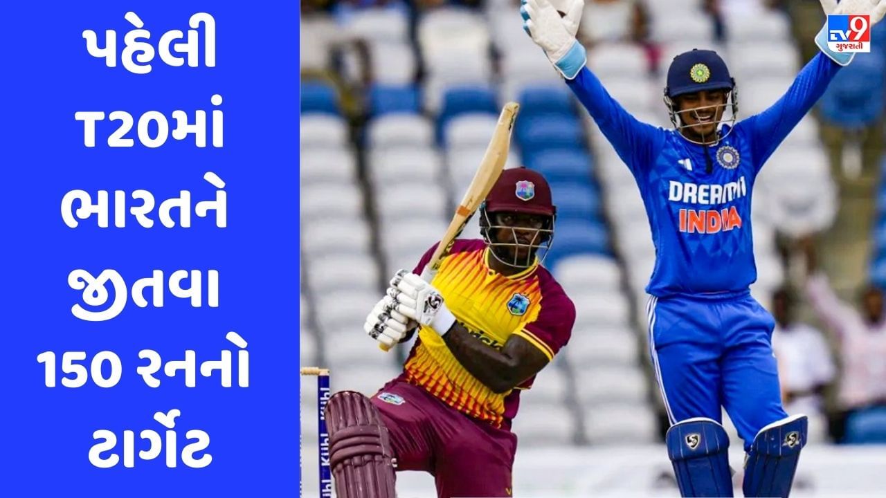 Breaking News: IND vs WI: પહેલી T20માં વેસ્ટ ઈન્ડિઝ સામે ભારતને જીતવા 150 રનનો ટાર્ગેટ, ચહલ-અર્શદિપની બે વિકેટ