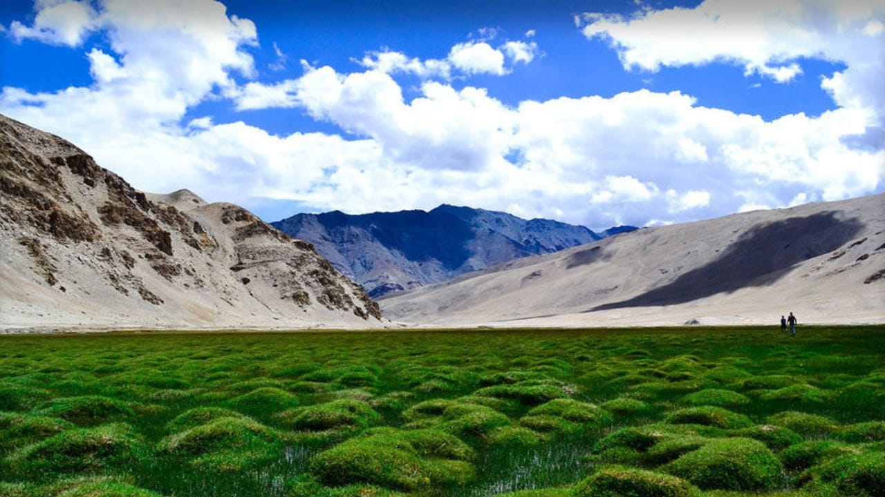 લદ્દાખમાં લગભગ 30 કિલોમીટરની ત્રિજ્યામાં ફેલાયેલી પુગા ઘાટી કોઈ અજાયબીથી ઓછી નથી. અહીંના અદ્ભુત પ્રાકૃતિક સૌંદર્યમાં જતા જ તમને એવું લાગશે કે જાણે પૃથ્વી પર રહીને તમે બીજી દુનિયામાં આવી ગયા હોવ. (photo : stokpalaceheritage.com)