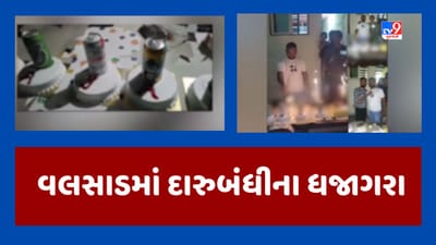 Valsad : દારુબંધીના જાહેરમાં ધજાગરા, યુવકે કેક ઉપર બિયરના ટીન અને દારૂની બોટલ મૂકી જન્મદિવસની ઉજવણી કરી, જૂઓ Video
