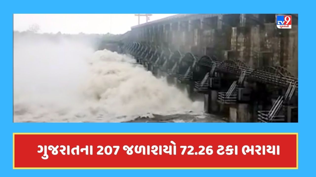 Monsoon 2023 : ગુજરાતના મુખ્ય 207 જળાશયો 72.26 ટકા ભરાયા, સરદાર સરોવર ડેમમાં 74.80 ટકા જળસંગ્રહ થયો