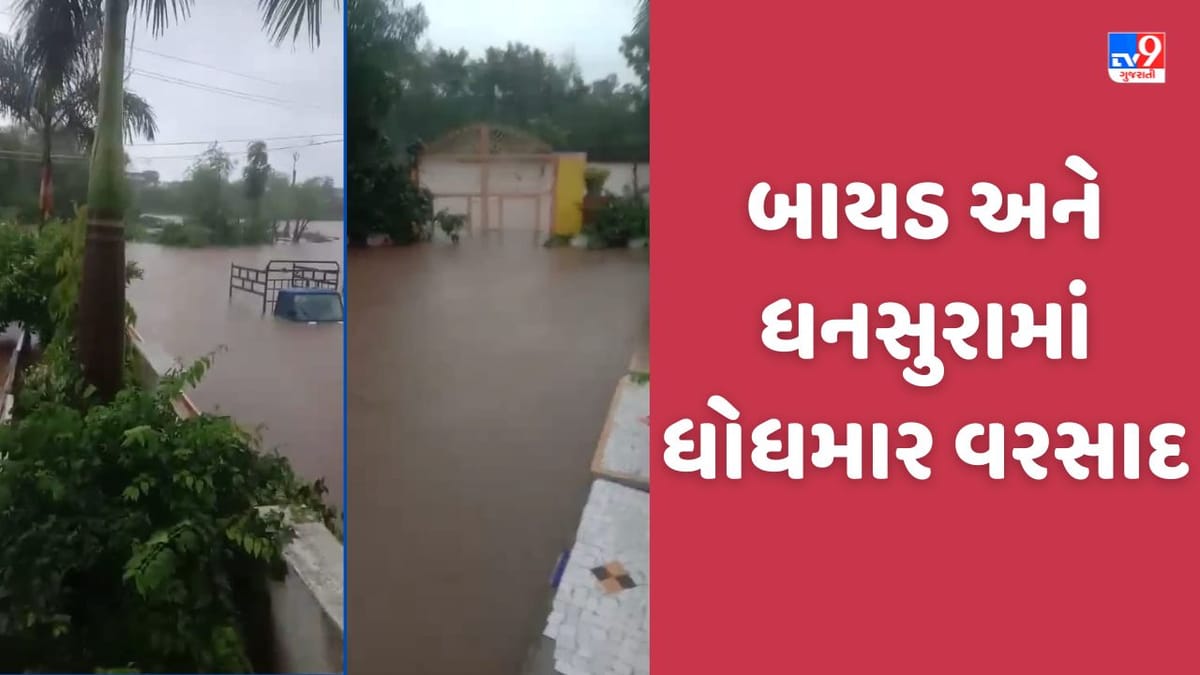 Monsoon 2023: બાયડ અને ધનસુરામાં 8 ઈંચ, મેઘરજમાં સાડા 6 ઈંચ વરસાદ ખાબક્યો, બાયડમાં પાણી ભરાતા 15 લોકોનુ રેસક્યુ કરાયુ Monsoon 2023: બાયડ અને ધનસુરામાં 8 ઈંચ, મેઘરજમાં સાડા 6 ઈંચ વરસાદ ખાબક્યો, બાયડમાં પાણી ભરાતા 15 લોકોનુ રેસક્યુ કરાયુ
