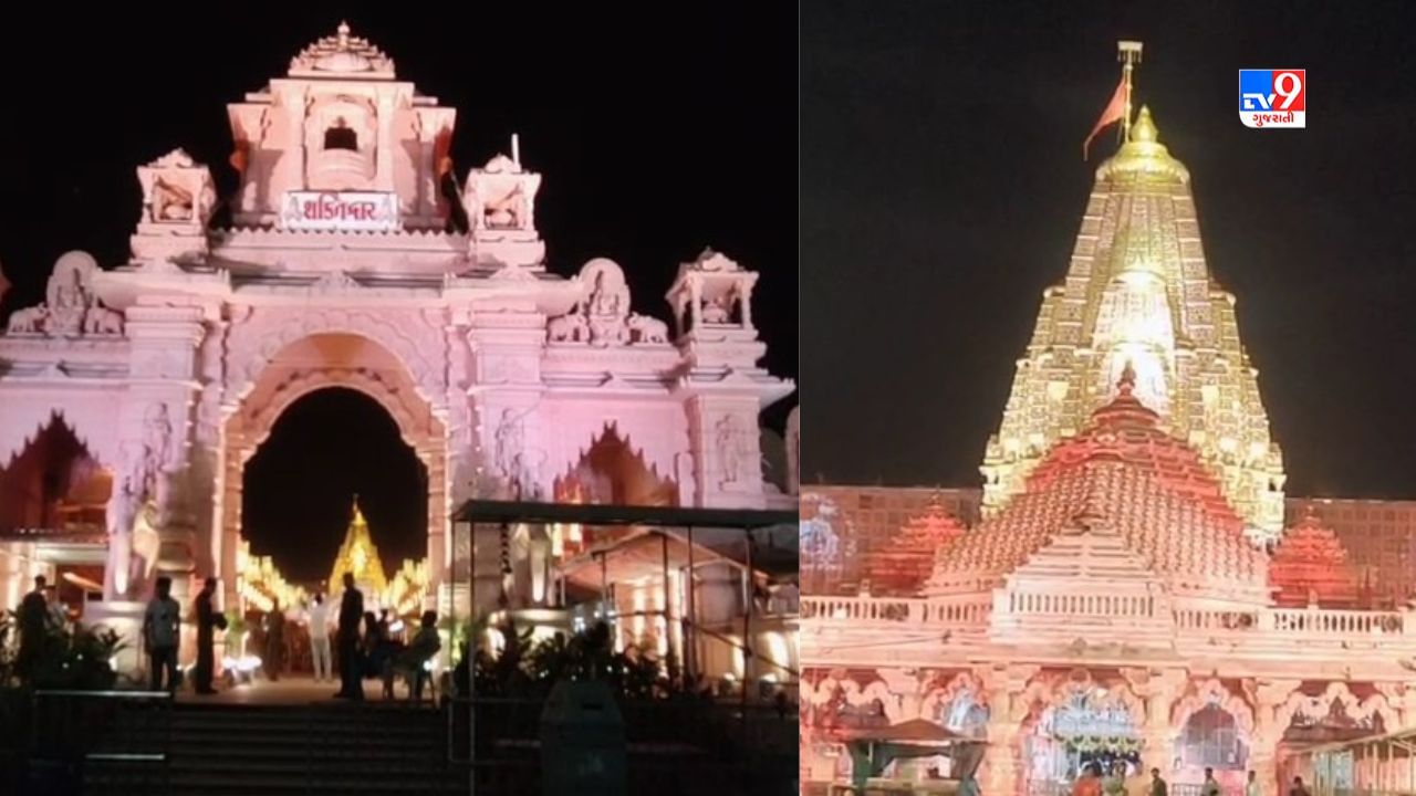  ભાદરવી પૂનમના મેળાના પગલે અંબાજી નગરને સજાવવામાં આવ્યુ છે. અંબાજીમાં મેળાનો થનગનાટ જોવા મળી રહ્યો છે. 
