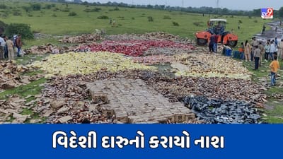 Bhavanagar : ભાવનગરના NCCના ગ્રાઉન્ડ પર 2 કરોડથી વધુની કિંમતનો વિદેશી દારુનો કરાયો નાશ, જુઓ Video