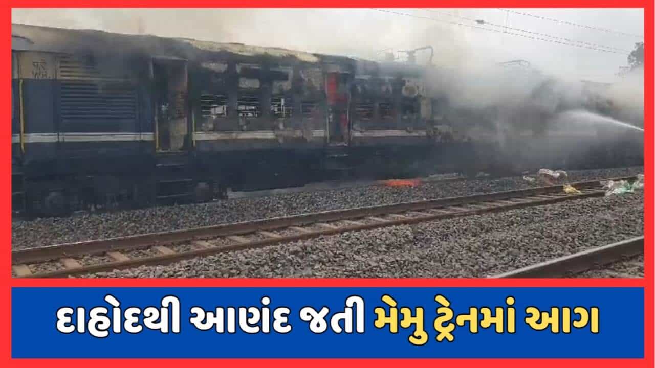Breaking News : દાહોદથી આણંદ જતી મેમુ ટ્રેનમાં લાગી આગ, ફર્સ્ટ કલાસનો ડબ્બો આગની ચપેટમાં, જુઓ Video