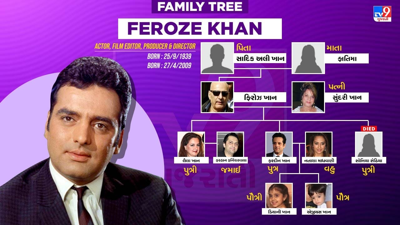 ફિરોઝ ખાનનો જન્મ 25 સપ્ટેમ્બર 1939ના રોજ બેંગલુરુમાં થયો હતો. તેમનું સાચું નામ ઝુલ્ફીકાર અલી શાહ ખાન તનોલી છે. તેમના પિતા સાદિક અલી ખાન તનોલી મૂળ અફઘાનિસ્તાનના ગઝનીના હતા, જ્યારે તેમની માતા ફાતિમા ઈરાની હતી.ફિરોઝ ખાનને ચાર ભાઈઓ છે, સંજય ખાન (શાહ અબ્બાસ ખાન), શાહરૂખ શાહ અલી ખાન, સમીર ખાન અને અકબર ખાન. આ સિવાય તેની બે બહેનો ખુર્શીદ શાહનવર અને દિલશાદ બેગમ શેખ છે.  