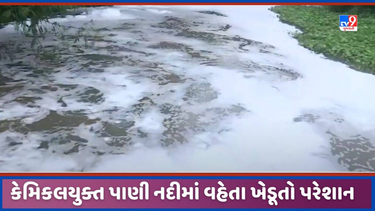 Rajkot: રાજકોટમાં કેમિકલ માફિયાઓના પાપે ખેડૂતો પરેશાન, નદીમાં ફીણ ઉભરાવવા લાગ્યુ, જુઓ Video