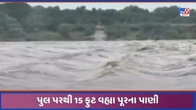 Kheda: ગળતેશ્વરથી વરસડા ગામને જોડતો બ્રિજ પૂરમાં ગરકાવ, 15ફૂટ ઉપરથી વહી રહ્યું છે પાણી, જુઓ Video