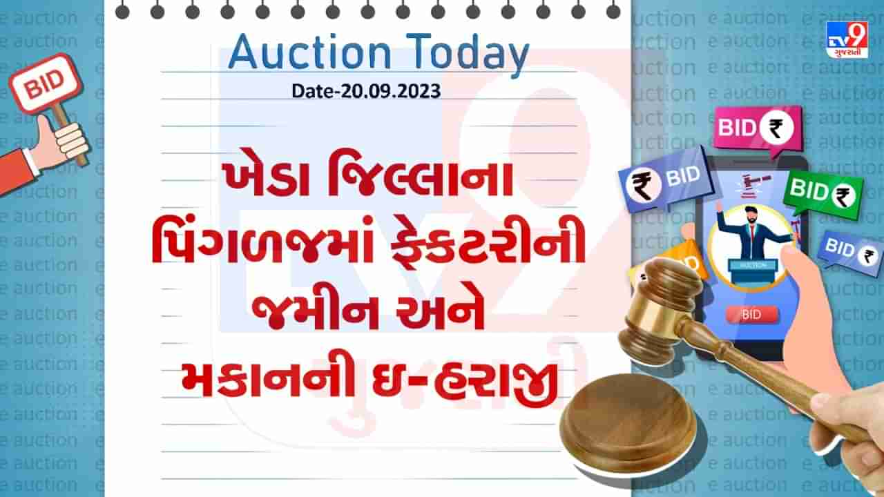 Auction Today : ખેડા જિલ્લાના પિંગળજમાં ફેકટરીની જમીન અને મકાનની ઇ-હરાજી, જાણો શું છે વિગત