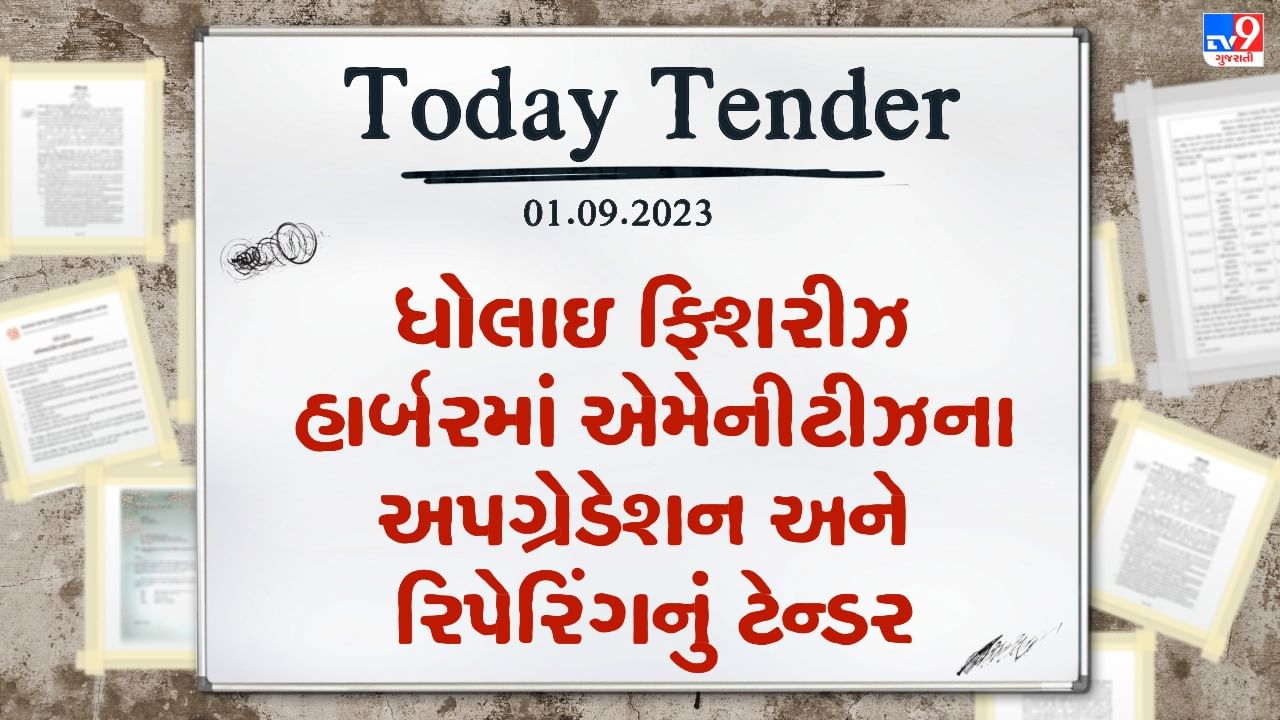 Tender Today : ધોલાઇ ફિશરીઝ હાર્બરમાં એમેનીટીઝના અપગ્રેડેશન અને રિપેરિંગ થશે, મત્સ્યોધ્યોગ વિભાગ દ્વારા કરોડો રુપિયાનું ટેન્ડર જાહેર