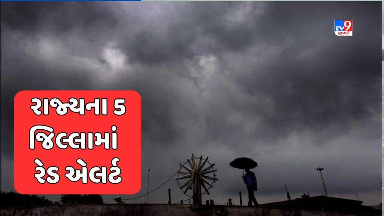 Rain Prediction : રાજ્યમાં વરસાદને લઇને હવામાન વિભાગની આગાહી, રાજ્યના 5 જિલ્લામાં જાહેર કરાયું રેડ એલર્ટ, જુઓ Video