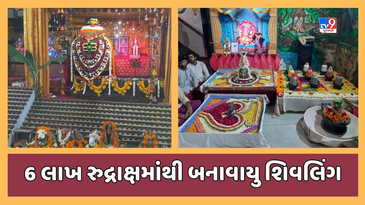 Ahmedabad : મેઘાણીનગરના પરિવાર દ્વારા 6 લાખ રુદ્રાક્ષમાંથી બનાવાયુ શિવલિંગ, ભક્તોને પ્રસાદમાં અપાઇ રુદ્રાક્ષની માળા