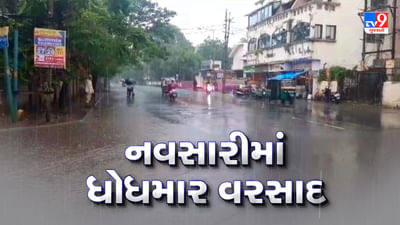 Navsari Rain : નવસારી પંથકમા વીજળીના કડાકા ભડાકા સાથે સાર્વત્રિક વરસાદ, જુઓ Video