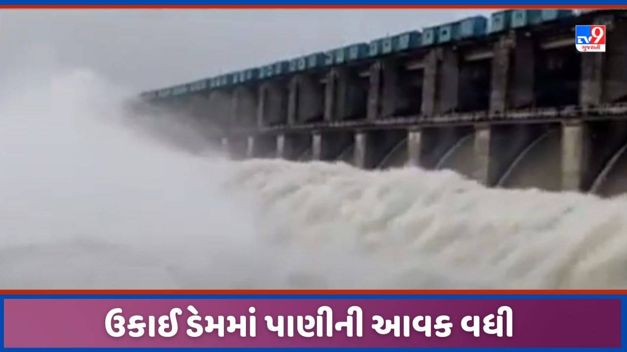 Ukai Dam: તાપીના ઉકાઈ ડેમની જળસપાટીમાં વધારો નોંધાયો, 2.70 ક્યુસેક પાણીની આવક નોંધાઈ, જુઓ Video