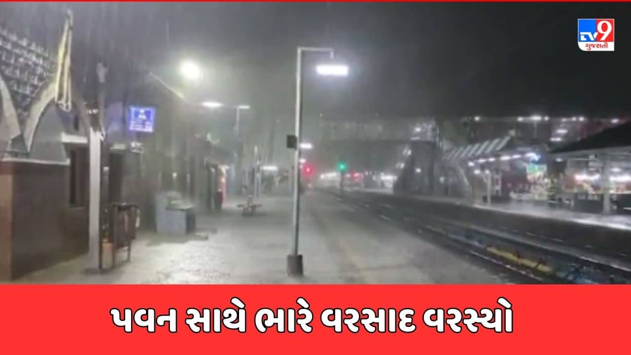 Valsad Rain: વલસાડ શહેર અને આસપાસના વિસ્તારમાં ભારે વરસાદ, વીજપોલને નુકસાન થતાં અનેક વિસ્તારોમાં છવાયો અંધારપટ, જુઓ Video