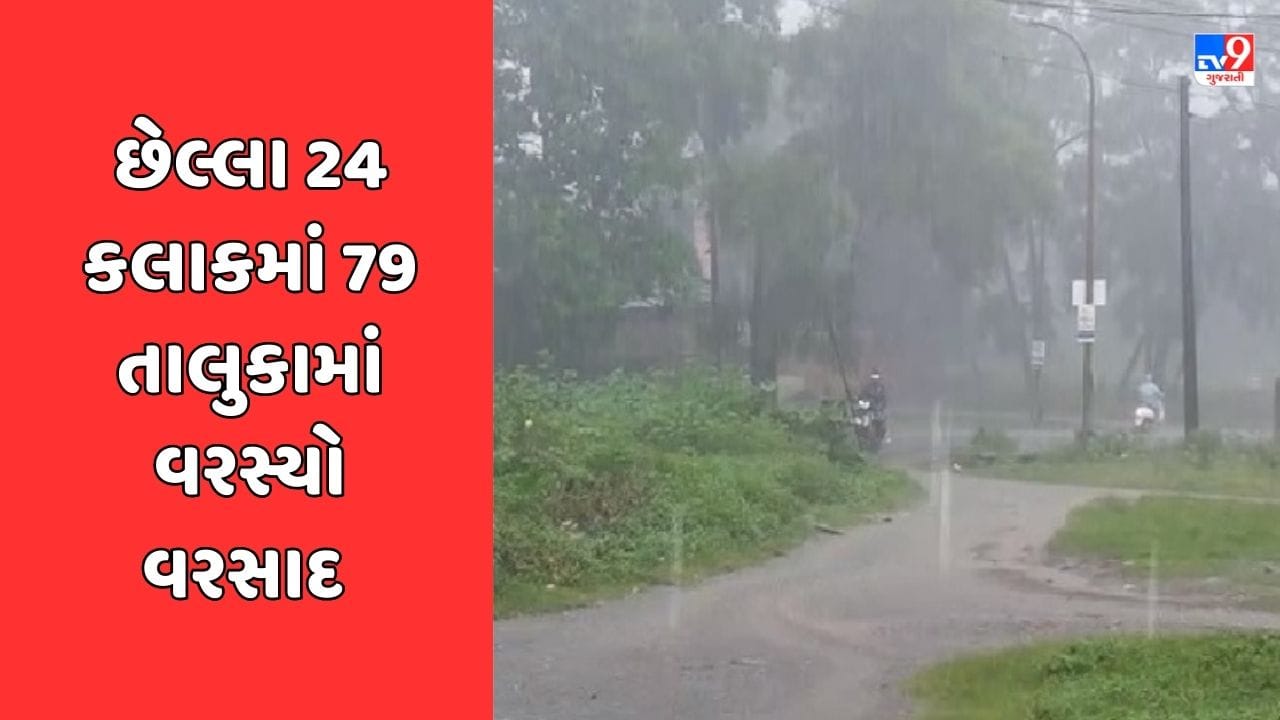 Rain News : ગુજરાતમાં મેઘરાજાની જમાવટ, રાજ્યના 79 તાલુકાઓમાં વરસ્યો વરસાદ, જુઓ Video Rain News : ગુજરાતમાં મેઘરાજાની જમાવટ, રાજ્યના 79 તાલુકાઓમાં વરસ્યો વરસાદ, જુઓ Video