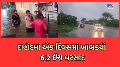 Gujarati Video: દાહોદમાં ભારે વરસાદના કારણે ઠેર-ઠેર ભરાયા પાણી, આગામી 12 કલાક જિલ્લામાં અપાયુ રેડ એલર્ટ