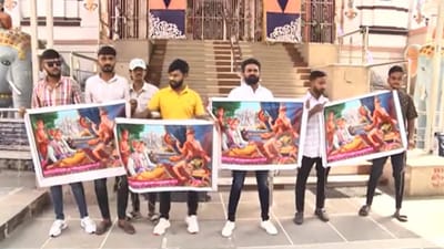 Rajkot : સાળંગપુર મંદિરમાં હનુમાન દાદાના અપમાનને લઇ રાજકોટમાં વિરોધ, ભીંતચિત્રો નહીં હટે તો ઉગ્ર આંદોલનની ચીમકી, જુઓ Video