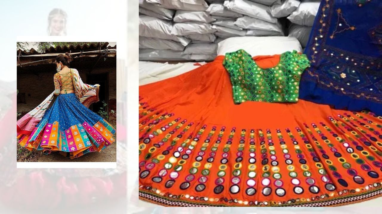 મિરર વર્ક ફેશનમાં છે- આ નવરાત્રિમાં ગ્લાસ વર્ક કે મિરર વર્કનો ટ્રેન્ડ પૂરજોશમાં છે. તેથી તમે ગ્લાસ વર્ક ચોલી, સાડી અથવા બ્લાઉઝ પહેરી શકો છો.