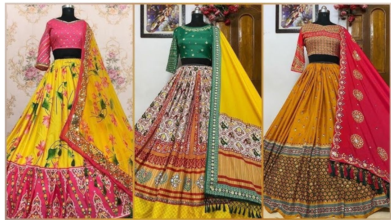 ડાર્ક કલરનો પણ ઉપયોગ કરો- આજકાલ બ્રાઈટ કલર્સ ટ્રેન્ડમાં છે. તમે રાણી, લાલ, સફેદ, વાદળી અને લીલા રંગના ચોલી પહેરીને ગરબામાં જઈ શકો છો. ઉપરાંત, જો તમે સિંગલ કલરના લહેંગા ન પહેરવા માંગતા હો, તો તમે મલ્ટી કલરના લહેંગા પણ અજમાવી શકો છો. આ સિવાય તમે બાંધણી પ્રિન્ટ પણ પહેરી શકો છો. બાંધણી હંમેશા ફેશનમાં રહે છે અને વિવિધ રંગોમાં ઉપલબ્ધ છે.