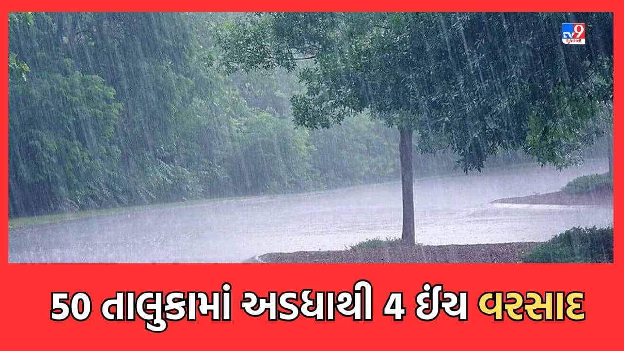 Rain Video: જન્માષ્ટમી પર્વે રાજ્યના મોટાભાગના તાલુકાઓમાં મેઘરાજાની પધરામણી, 50 તાલુકામાં અડધાથી 4 ઈંચ વરસાદ ખાબક્યો