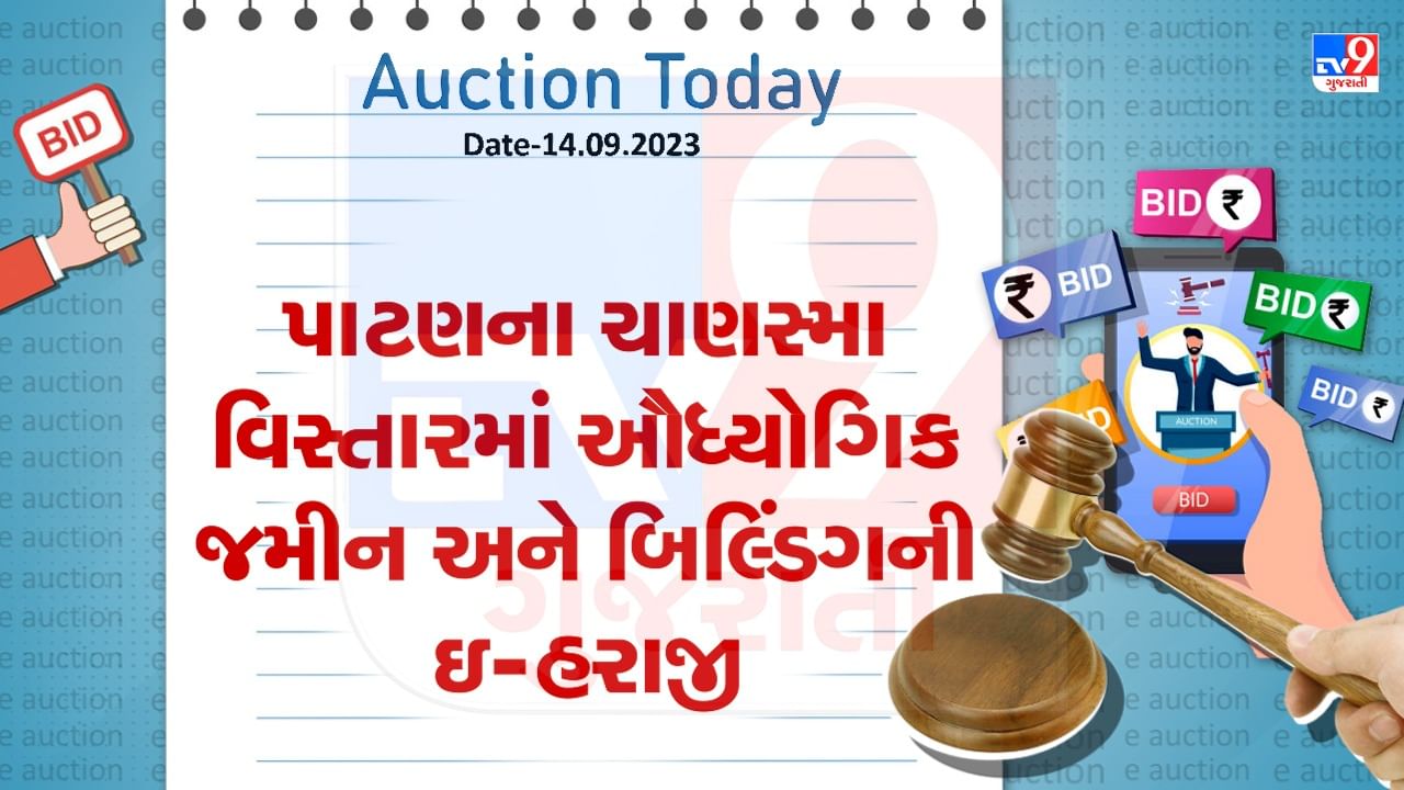 Auction Today : પાટણના ચાણસ્મા વિસ્તારમાં ઔધ્યોગિક જમીન અને બિલ્ડિંગની ઇ-હરાજી, જાણો શું છે વિગત