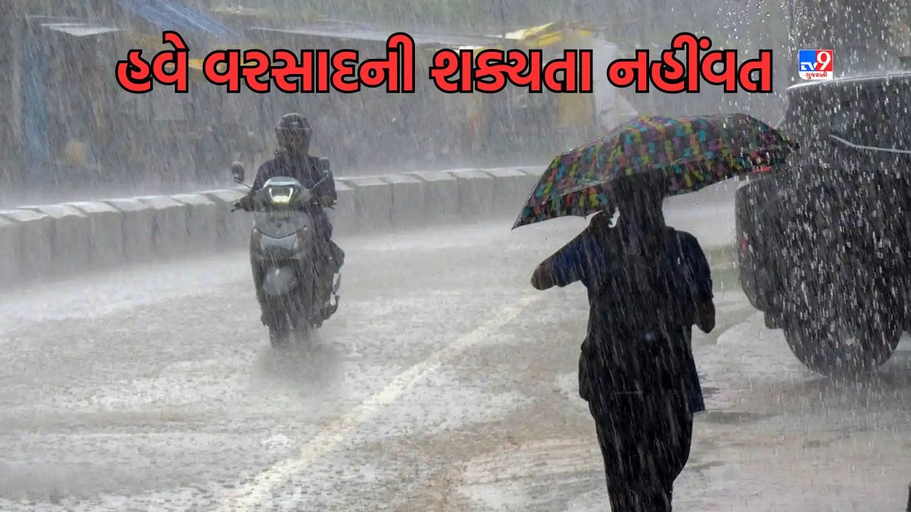 Rain Video: ગુજરાતમાં ચોમાસાની વિદાય શરૂ, પાંચ દિવસ ભેજવાળા વાતાવરણ સાથે પડશે છૂટોછવાયો વરસાદ, ભાદરવાની ગરમીની થઈ શરૂઆત Rain Video: ગુજરાતમાં ચોમાસાની વિદાય શરૂ, પાંચ દિવસ ભેજવાળા વાતાવરણ સાથે પડશે છૂટોછવાયો વરસાદ, ભાદરવાની ગરમીની થઈ શરૂઆત