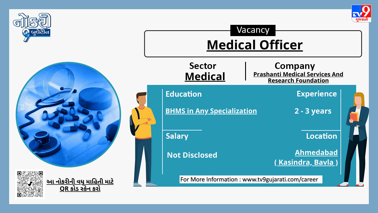 આ નોકરી વિશેની વધુ માહિતી મેળવવા માટે પોસ્ટરમાં નીચે આપેલા બારકોડને સ્કેન કરો.