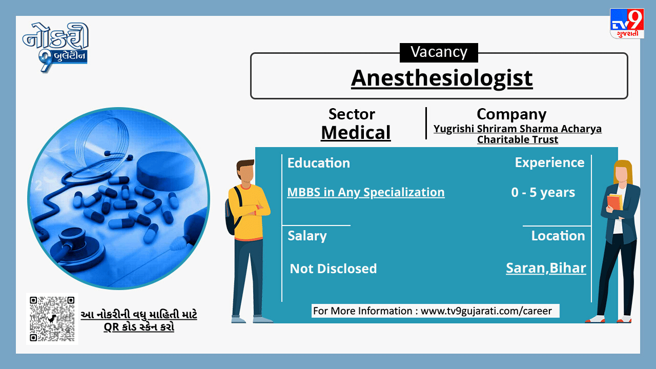 આ નોકરી વિશેની વધુ માહિતી મેળવવા માટે પોસ્ટરમાં નીચે આપેલા બારકોડને સ્કેન કરો.