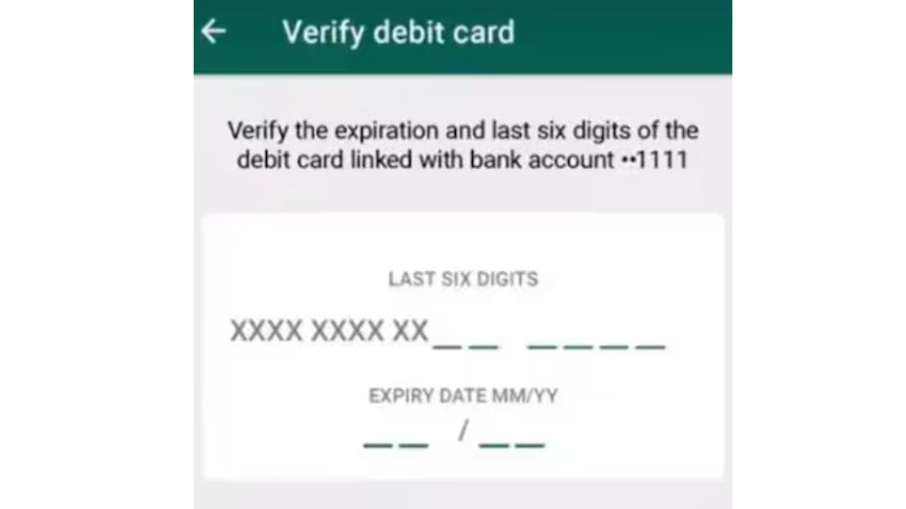   તમને UPI ID બનાવવા માટે કહેવામાં આવશે. આ માટે તમારી પાસે ATM કાર્ડ હોવું જરૂરી છે. પરંતુ જો તમે પહેલાથી જ UPI ID બનાવ્યું છે, તો તમારે અહીં ફક્ત PIN દાખલ કરવો પડશે, જેના પછી તમે સરળતાથી ચુકવણી કરી શકશો. UPI ID બનાવવા માટે, તમારા ડેબિટ કાર્ડના છેલ્લા 6 અંકો અને સમાપ્તિ તારીખ દાખલ કરો અને તેના પર ક્લિક કરો. વેરીફાઈ કાર્ડ બટન. પર ક્લિક કરો.