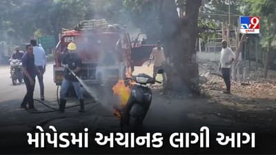 Tapi : વ્યારાના પાનવાડી ત્રણ રસ્તા નજીક મોપેડમાં લાગી આગ, જોત જોતામાં મોપેડ બળીને ખાખ, જુઓ Video Tapi : વ્યારાના પાનવાડી ત્રણ રસ્તા નજીક મોપેડમાં લાગી આગ, જોત જોતામાં મોપેડ બળીને ખાખ, જુઓ Video