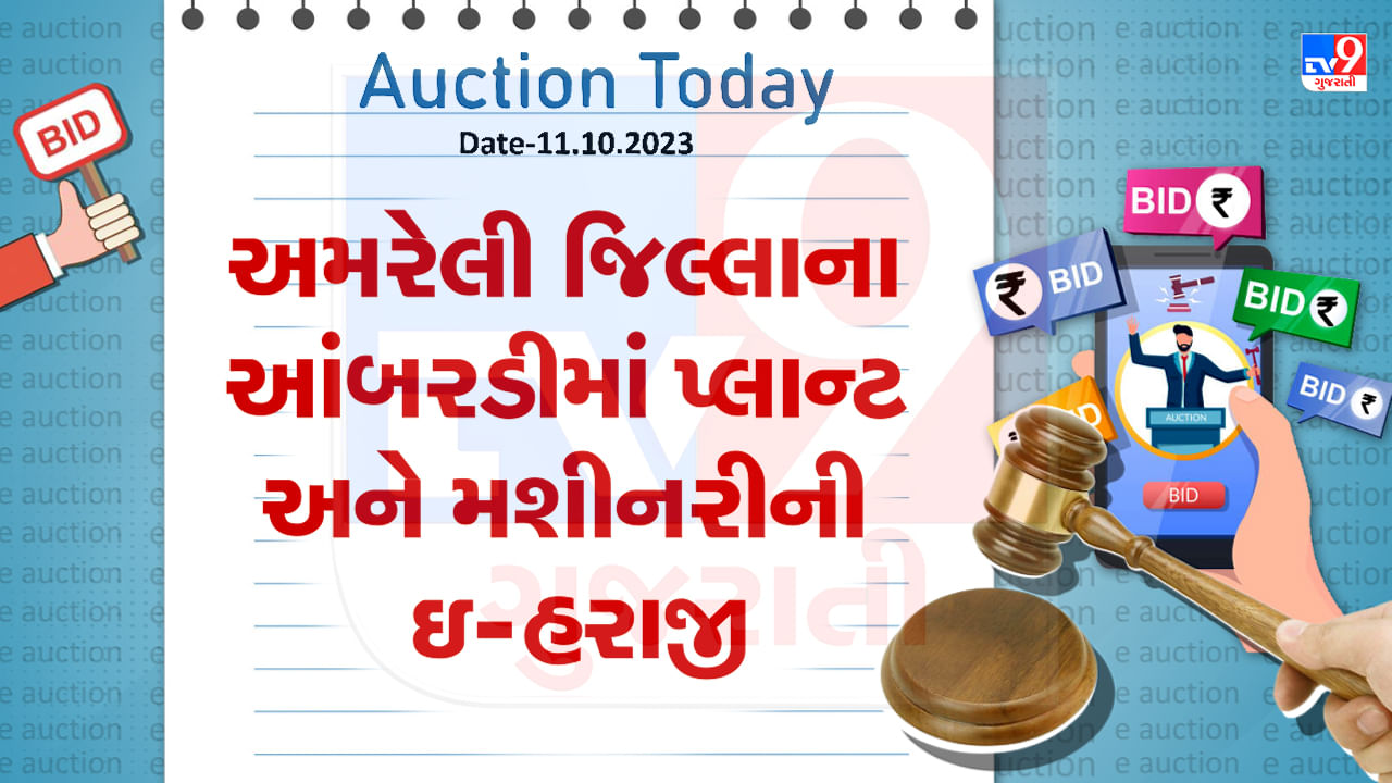 Amreli Auction Today : અમરેલી જિલ્લાના આંબરડીમાં પ્લાન્ટ અને મશીનરીની ઇ-હરાજી, જાણો શું છે વિગત