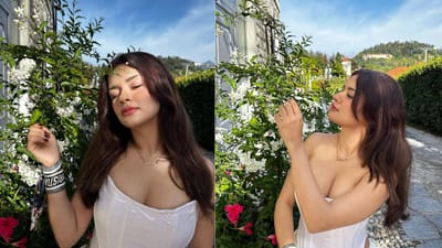 આ તસવીરોમાં અવનીત કૌર સફેદ ડીપ નેક ટોપ અને ઓફ વ્હાઇટ સ્લિટ સ્કર્ટમાં સુંદર લાગી રહી છે. ફોટામાં, અવનીત કૌર પ્લાન્ટ સાથે આ ફોટા ક્લિક કરતી જોવા મળે છે.