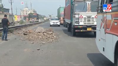 Bharuch Video : પોલીસે જાહેર કરેલી માર્ગદર્શિકાની ઐસીતૈસી, ભરૂચ - દહેજ રોડ ઉપર ટ્રકમાંથી પથ્થર પડ્યાં