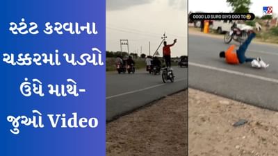 Stunt Viral Video : વ્યક્તિએ ફોલોઅર્સ વધારવા માટે પોતાનો જીવ જોખમમાં મૂક્યો, રસ્તા ઉપર દેખાડ્યું પરાક્રમ