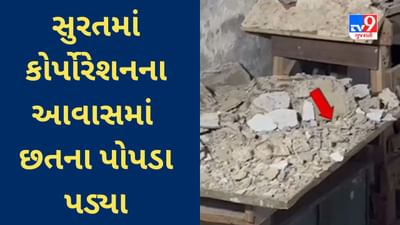 Surat Video : કોર્પોરેશનના આવાસમાં છતના પોપડા પડ્યા, ગેલરીમાં રમતા બાળકોનો આબાદ બચાવ Surat Video : કોર્પોરેશનના આવાસમાં છતના પોપડા પડ્યા, ગેલરીમાં રમતા બાળકોનો આબાદ બચાવ