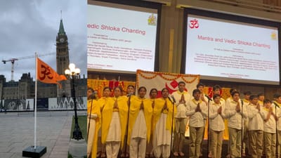 ઓમ લખેલો ભગવા રંગનો ધ્વજ, ભારતની ભવ્ય સંસ્કૃતિની ઝલક, ટ્રુડોના કેનેડામાં ભારતીયોની દિવાળી