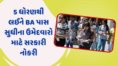 સરકારી નોકરી: 5 ધોરણથી લઈને BA પાસ સુધીના ઉમેદવારો માટે નોકરીની તક, જાણો કઈ તારીખથી કરી શકાશે અરજી
