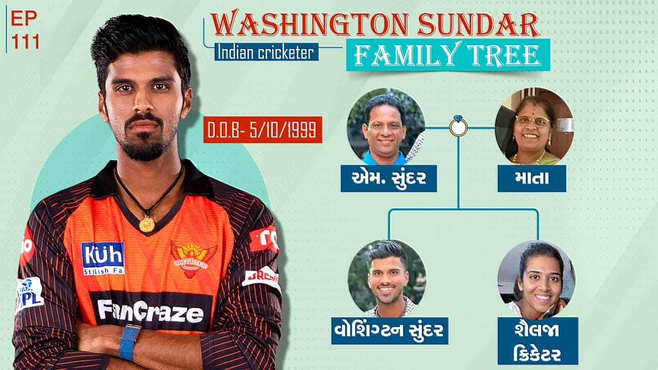 આજે આપણે ભારતીય ક્રિકેટર વોશિંગ્ટન સુંદરના પરિવાર વિશે તેમજ તેના નામ વિશે જાણીશું. શું તમને ખબર છે તેના જર્સી નંબર સાથે પણ છે ખાસ કનેક્શન તો જુઓ તેના પરિવાર વિશે.