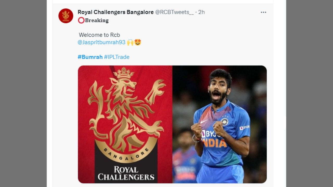 હાર્દિક પંડ્યાના ટીમ મુંબઈ ઈન્ડિયન્સમાં પરત ફરતાં બુમરાહ બીજી ટીમમાં જોડાશે, તેવી અટકળો શરુ થઈ ગઈ છે. આ સિવાય સોશિયલ મીડિયા પર જસપ્રીત બુમરાહ વિરાટ કોહલીની ટીમ આરસીબીમાં જોડાશે અથવા ધોનીની ટીમ સીએસકેમાં જોડાશે તેવી અટકળો ચાલી રહી છે.