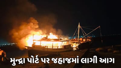 કચ્છ : મુન્દ્રાના જૂના બંદર પર ચોખાના લોડિંગ દરમિયાન જહાજમાં લાગી આગ, જુઓ વીડિયો